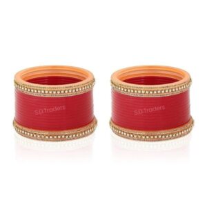 Maroon Hand Finish Designer Wedding Chura