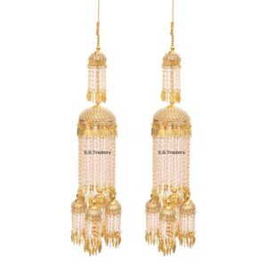Golden Pearl Strings Double Layer Long Bridal Kaleera