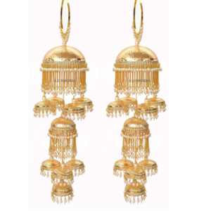 Golden Antique Dome & Pearl Bridal Kaleera