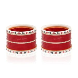 Maroon Hand Finish Designer Wedding Chura