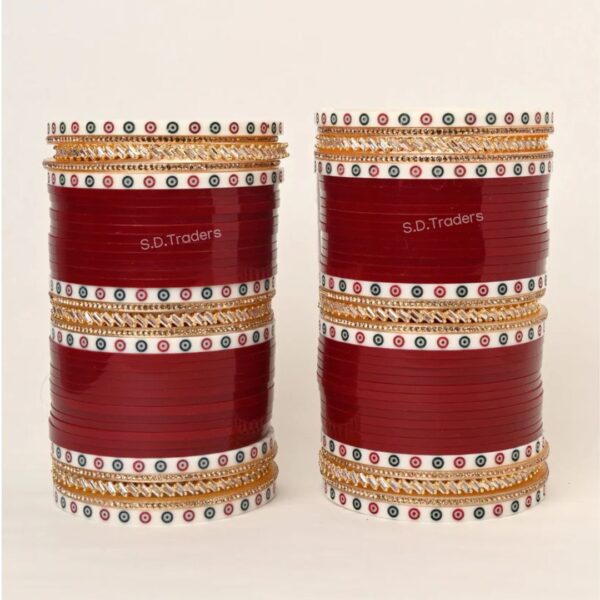 Shining Star Chura With AD And Dotted Bangles