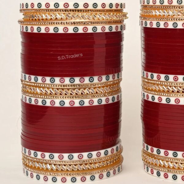 Shining Star Chura With AD And Dotted Bangles
