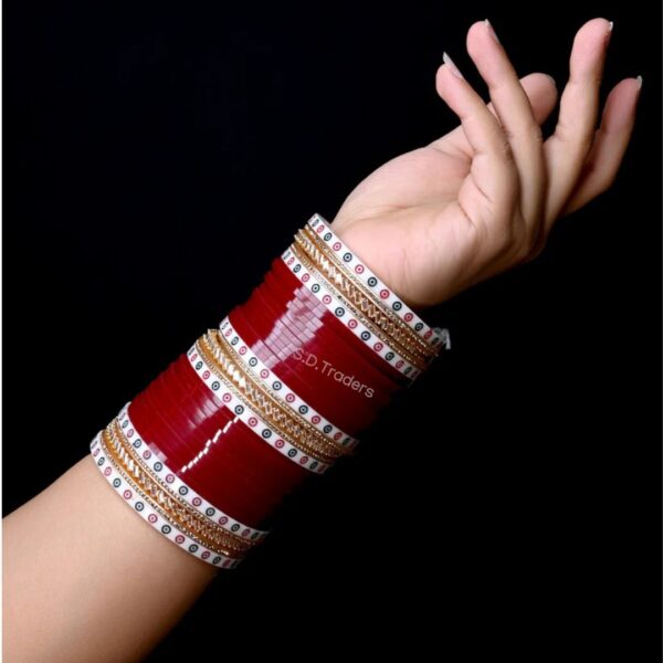 Shining Star Chura With AD And Dotted Bangles