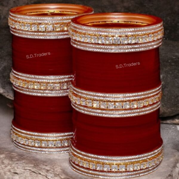 Pearl & Stone Studded Bridal Chura For Wedding