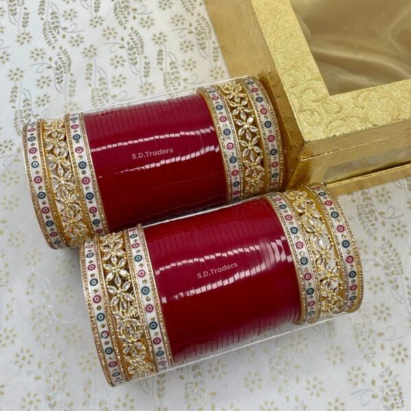 Maroon Punjabi Wedding Bridal Chura Designs online - Image 2