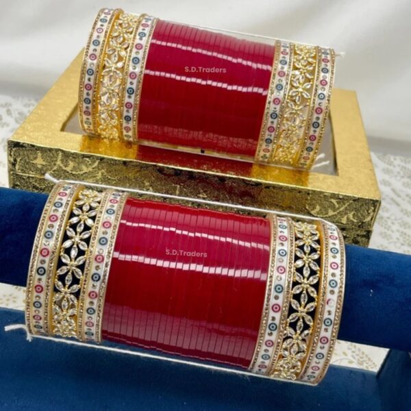 Maroon Punjabi Wedding Bridal Chura Designs online - Image 3