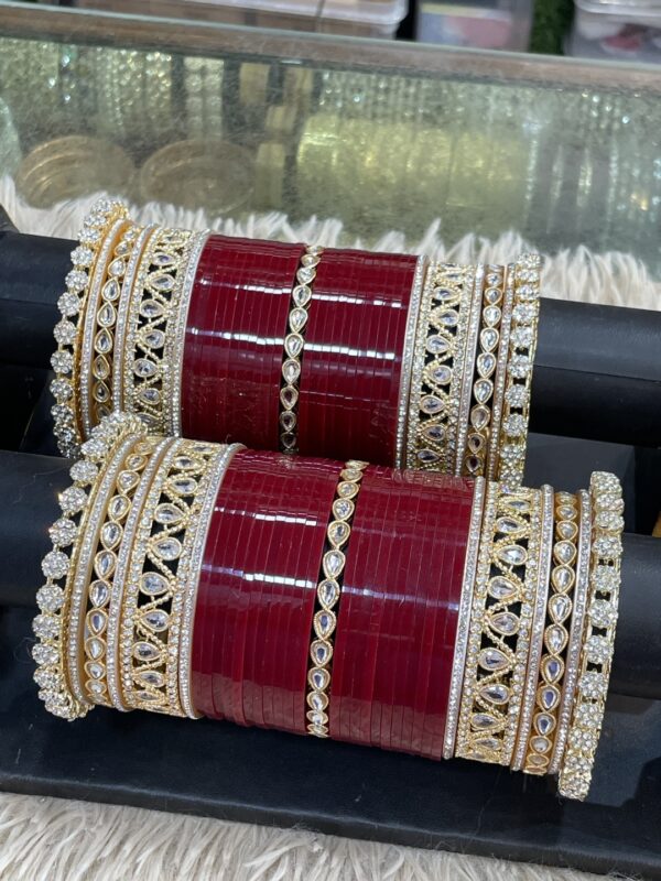 Punjabi Wedding Chuda Set With Moti Chudi