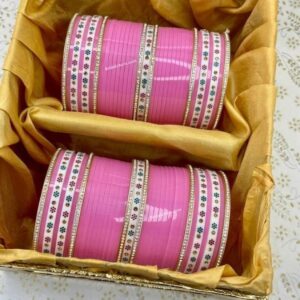 Pink Bridal Chura In Flower design Online At Low Price