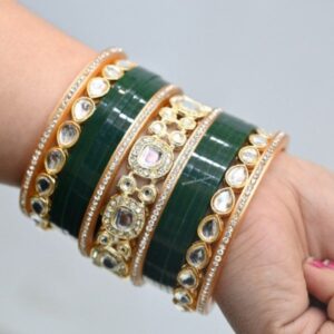 Latest Bridal Chura Design At Low Price In Green Color