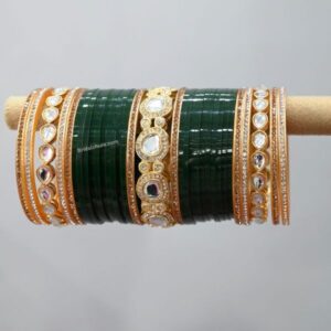 Latest Bridal Chura Design At Low Price In Green Color