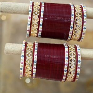 Latest Bridal Choora Design In Maroon Colour