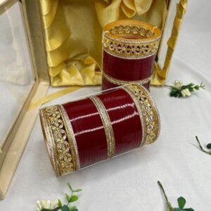 Maroon Bridal Chura Set for Brides