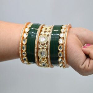 Latest Bridal Chura Design At Low Price In Green Color