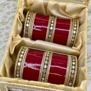 Kundan Chura Design In Maroon Colour