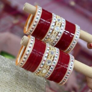 Chura Design In Kundan Style With Dotted Bangles Online