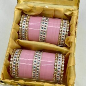 Traditional Pink Bridal Chura Set Online