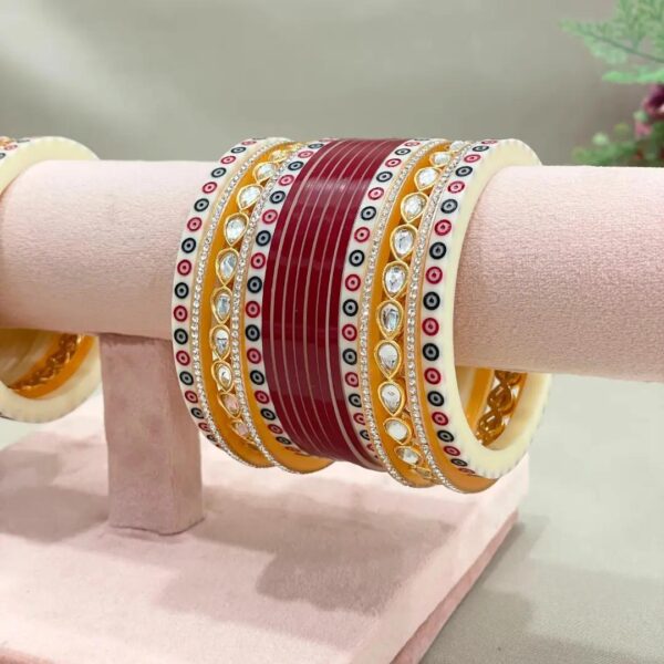 Pearl Kundan Bridal Chura - Image 2