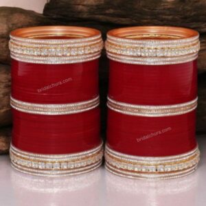 Golden Grace Chura With American Diamond Bangles