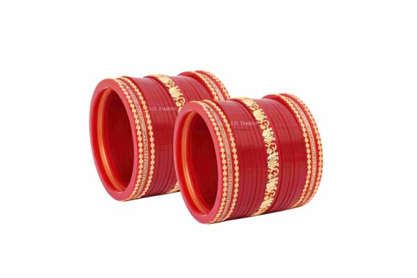 Pearl Handcrafted Bridal Chura with Elephant Motifs and Dotted Bangles – Traditional Wedding Jewelry