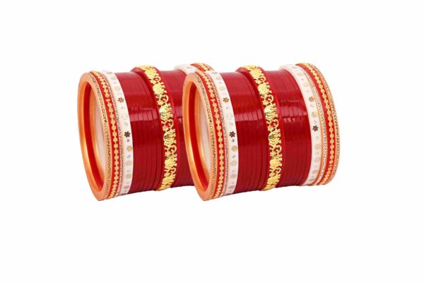 Bridal Chura With Elephant And White Star Bangles