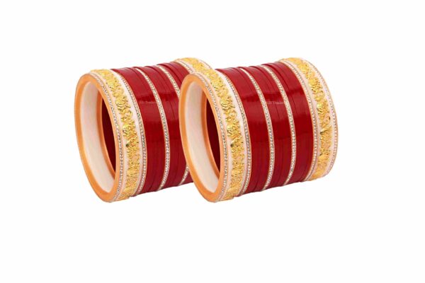 Bridal Chura With Elephant And White Star Bangles