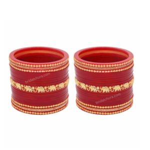 Chura With Elephant And White Star Bangles