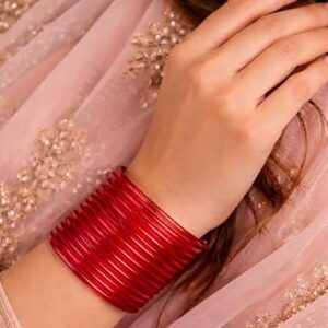 Viral Red Jelly Bangles for women and girls, a set of 24 bangles