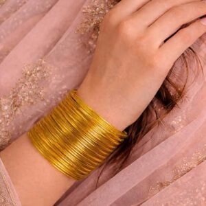 Traditional golden jelly bangles for women and girls, a set of 24 bangles
