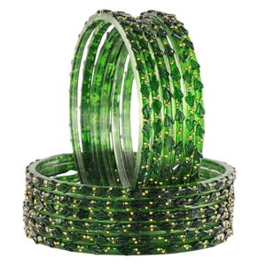 Viral Green Raindrop Glass Bangles