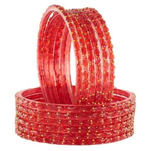 Royal Red Raindrop Glass Bangles