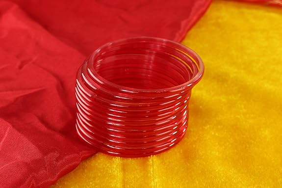 Traditional Red jelly Bangles Women Set of 12 Sale - Image 5