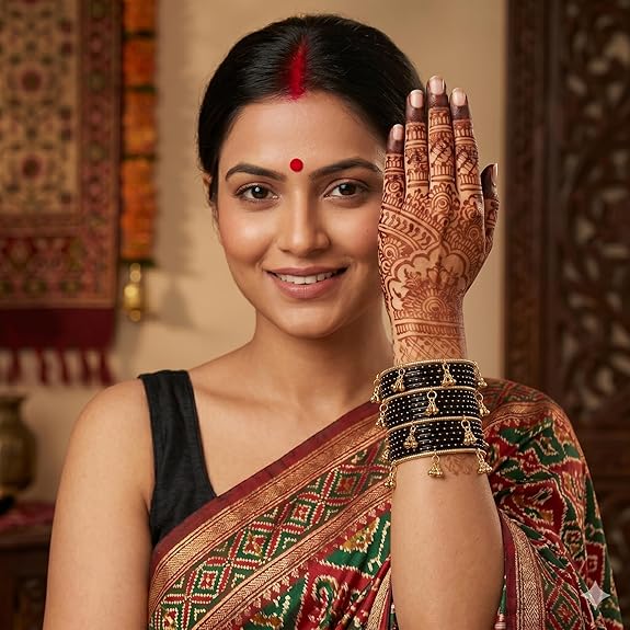 Trending Black Raindrop Bangles with Ghungroo - Image 4