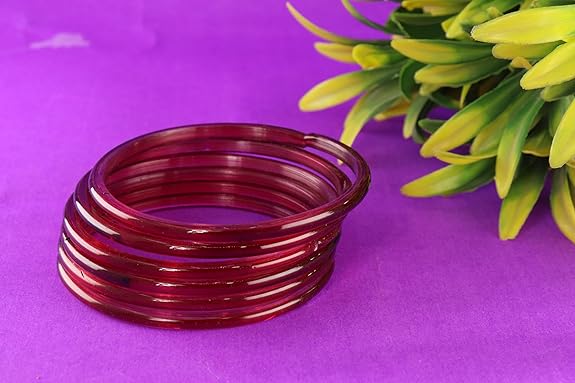 Royal maroon jelly Bangles women set of 12 - Image 4