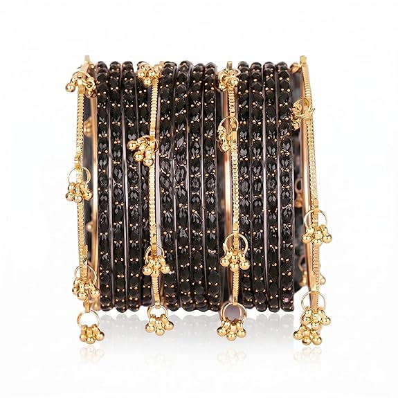 Trending Black Raindrop Bangles with Ghungroo