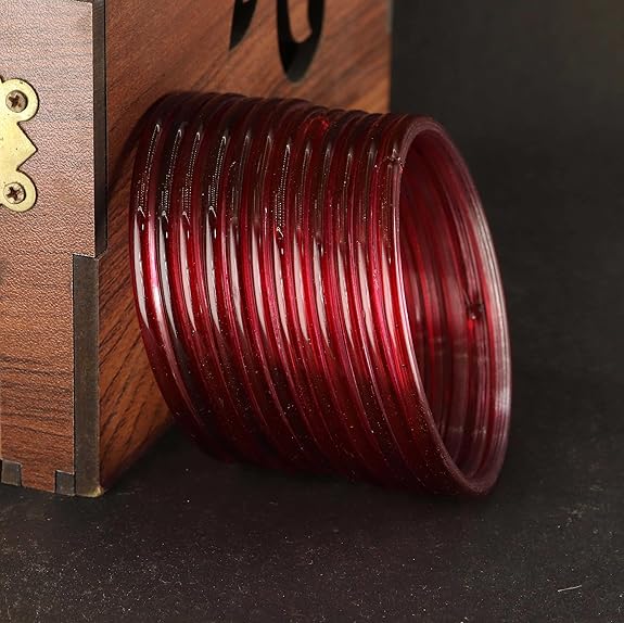 Royal maroon jelly Bangles women set of 12 - Image 3