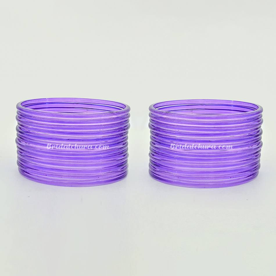 Stylish Blue Jelly Glass Bangles Set of 24 bangles - Image 2