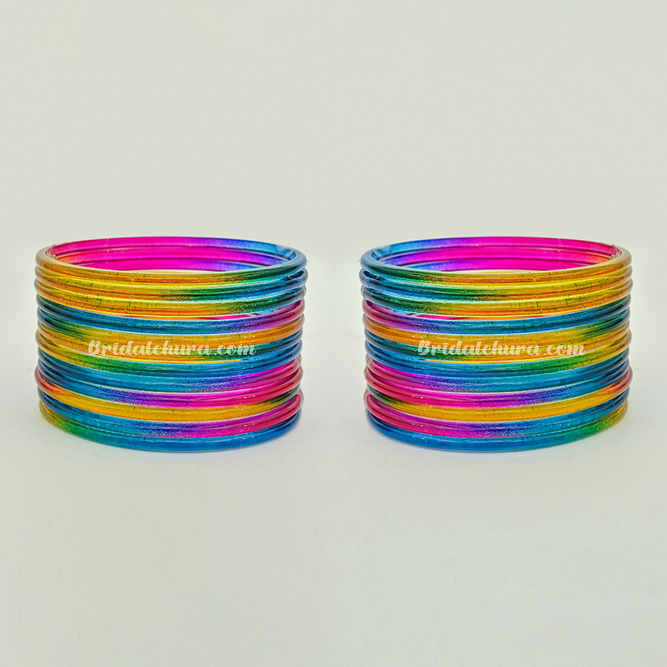 Luxury Dark Jelly Glass Bangles Set of 24 bangles - Image 2
