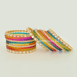 Trendy super Raindrop Bangles with Kundan Bangles and Nihar