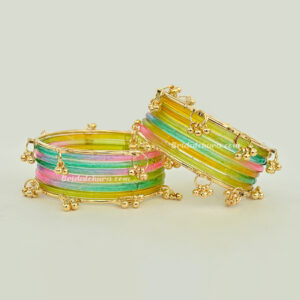 Light Multi Bangles with Kashmiri Ghungroo Bangles Set